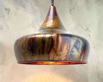 Rustic Copper Pendant Light, Handmade Copper Ceiling Lamp, Mid Century Modern Lighting