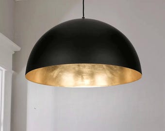 Black & Gold Dome Pendelleuchte - Moderne Deckenlampe für Inseln und Essen