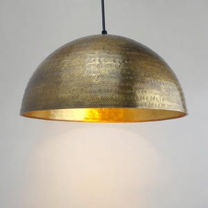Hammered Brass Dome Light Fixture, Refined Brass Pendant Light, Kitchen Island Pendant light — handcrrafted Home Deco Lighting