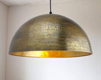 Messing Pendelleuchte, Hammered Dome Deckenleuchte, Kücheninsel Beleuchtung