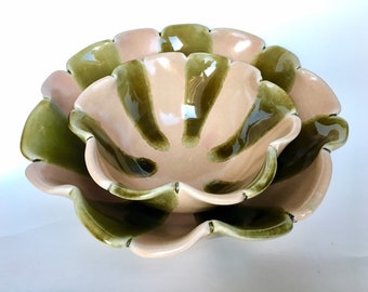 A Set of Two Scalloped Rim Bowls, IN STOCK