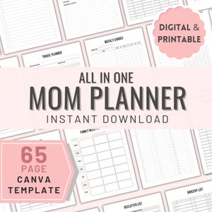 Busy Mom Planner Digital Template Stay at Home Mom Planner Life Organizer for Mom Life Planner Printable Editable Task Planner for Busy Moms