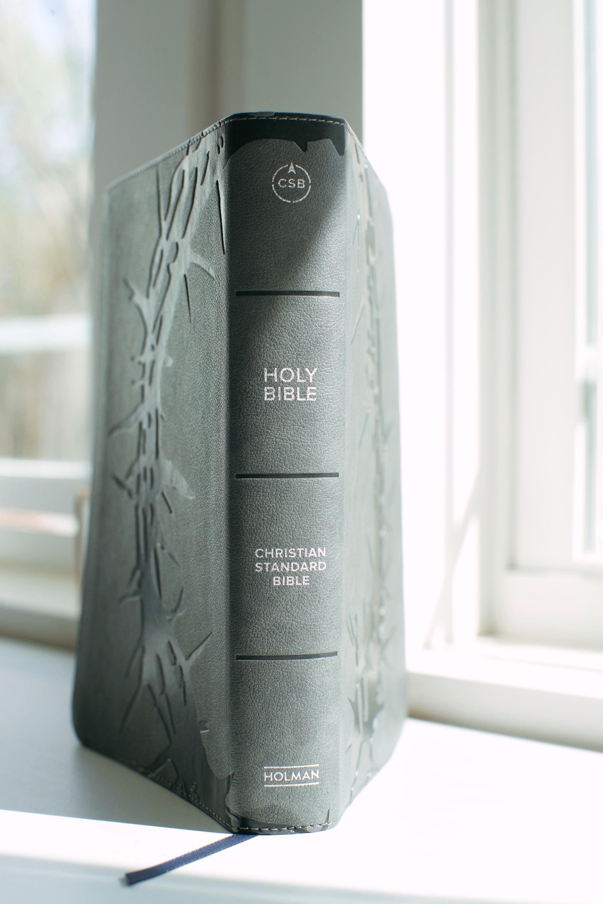 Personalized Black Leather Bible for Men Custom Engraved CSB Bible with Black Tabs Christian Gift for Him with Name Engraving and Tabs