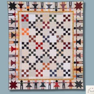 Digital Download Pattern: Hopscotch Nine-Patch Quilt Sewing Pattern | Crib, Twin, Queen, King Sizes | PDF Instant Download