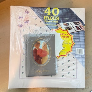 Fotoalbummap met bloemen en minialbum | Vintage nieuwe verzegelde plakboekenset | Retro herinneringsboek