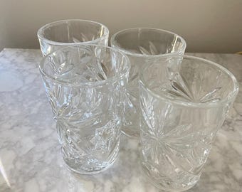 Vintage Anchor Hocking Star of David Tumblers: 5oz Juice Glass Set
