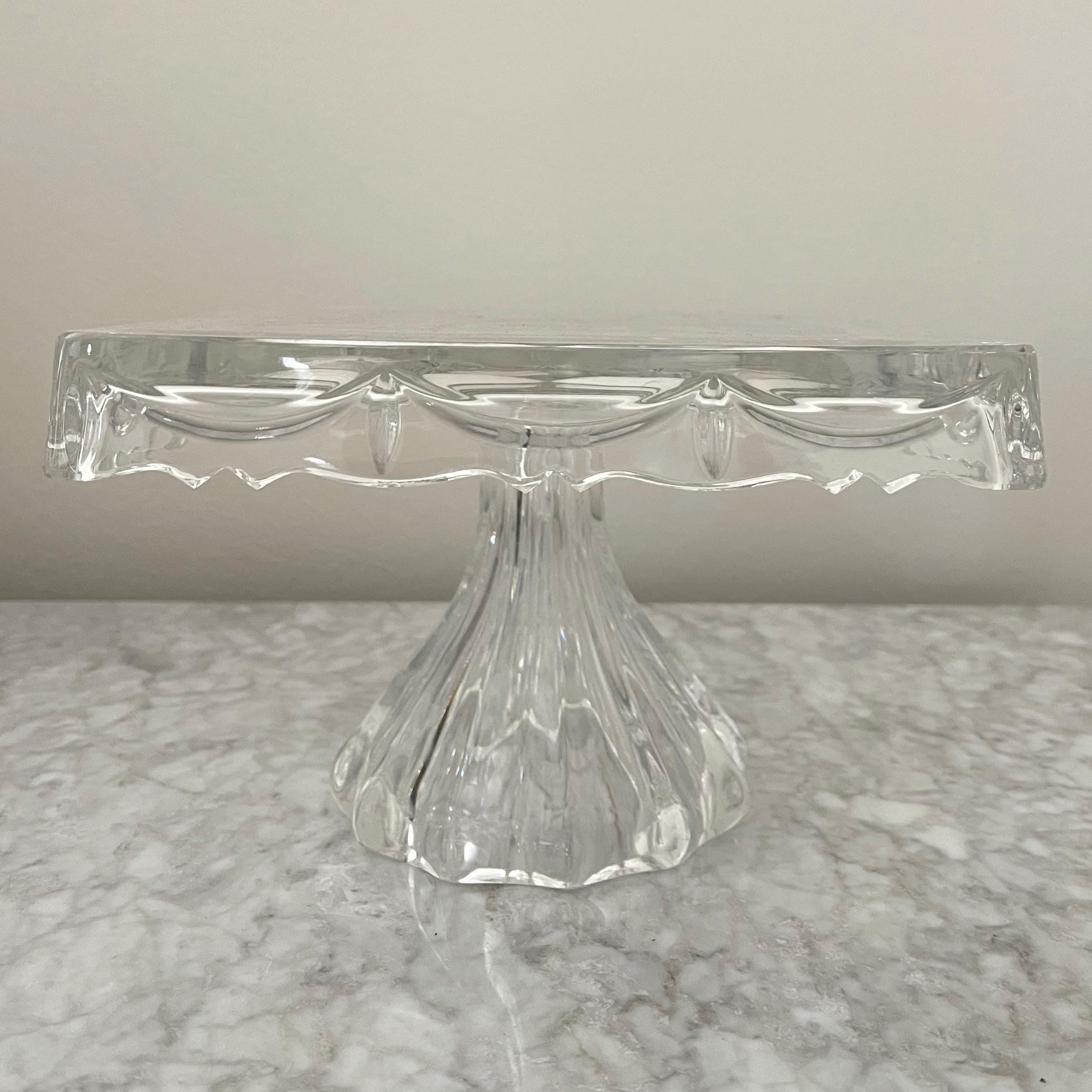 Shannon Godinger Lead Crystal Cake Stand: Vintage Square Pedestal