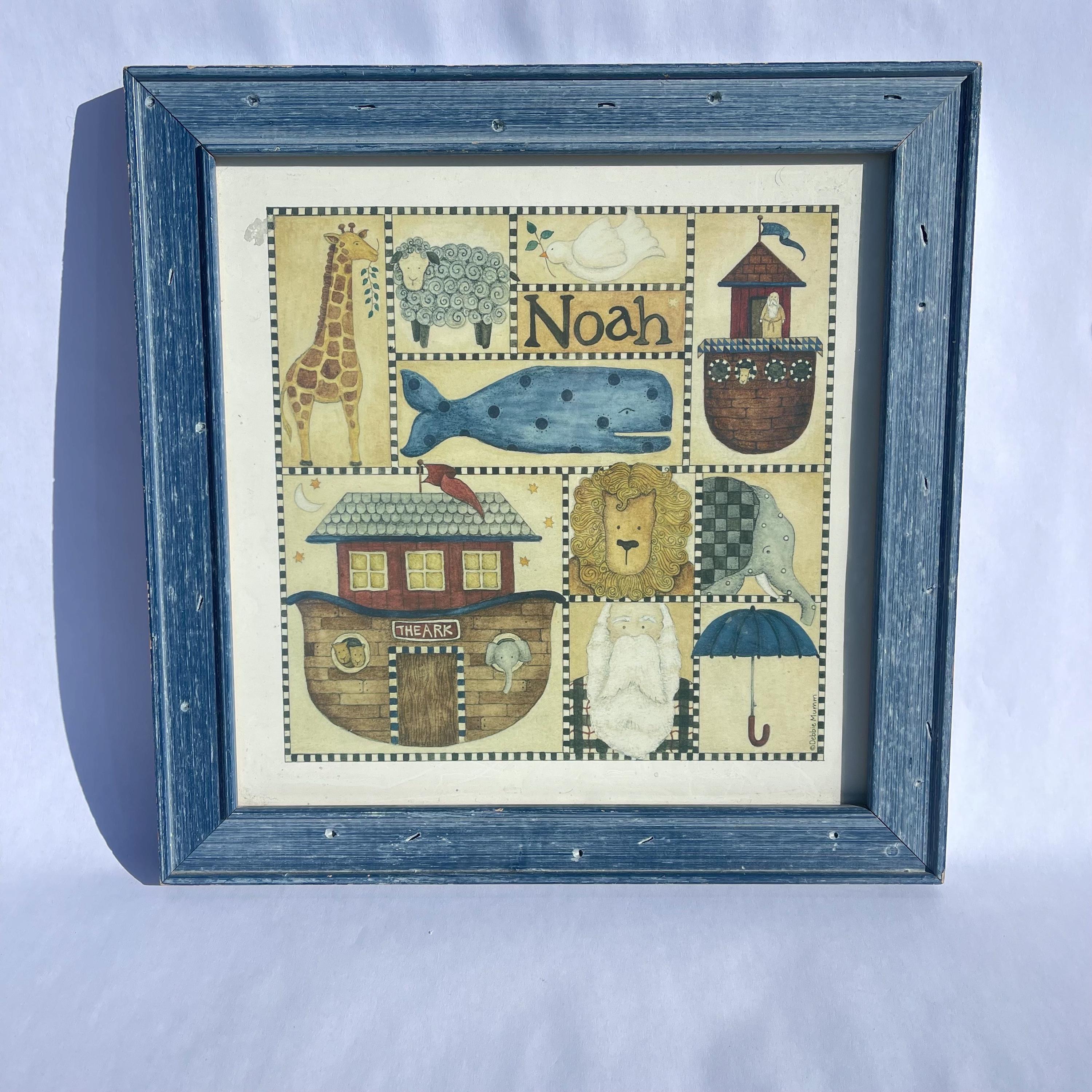 Debbie Mumm Noah's Ark Framed Print – Vintage Nursery Folk Art