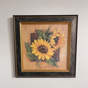 Vintage Barbara-imitatieprints zonnebloemen, viooltjes, rozen | 2003 Set van 3 | Gebloemde muurkunstafdrukken | Prachtig botanisch decor