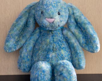 Original Jellycat Bashful Luxe Bunny Azur (Medium) VHTF - Ausverkauft - Neu mit Etikett