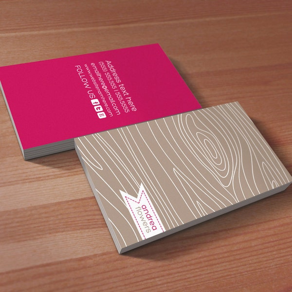 Wood double sided business card