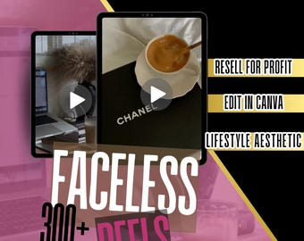 Bobines sans visage, vidéos PLR esthétiques lifestyle, contenu Instagram et TikTok, téléchargement numérique, créateur de contenu, marketing, modèles Canva