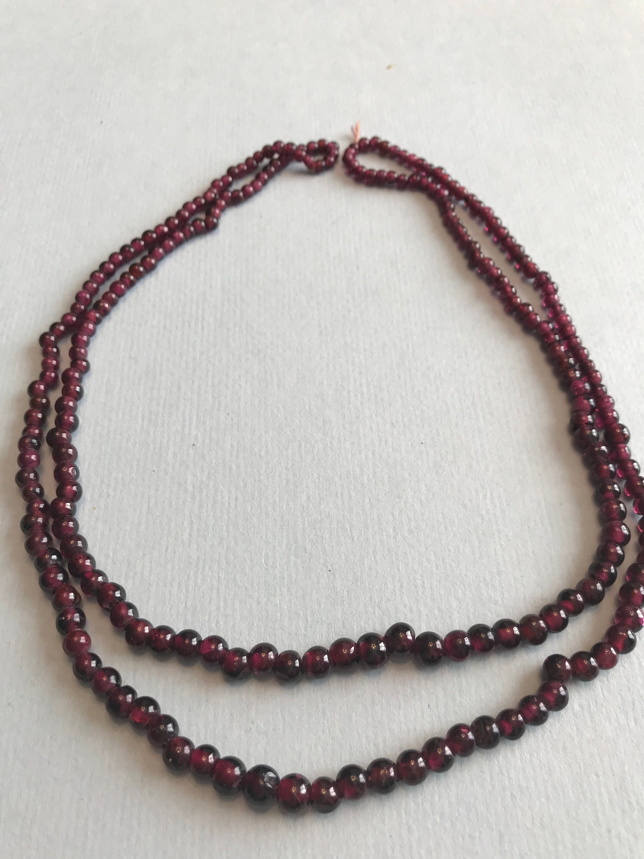 Luscious Garnet Beads Round Necklace or Crafting Supply | Etsy