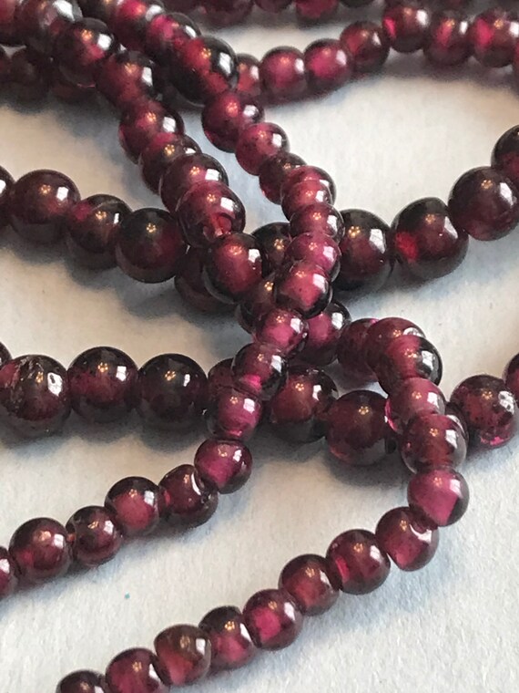 Luscious Garnet Beads Round Necklace or Crafting Supply | Etsy