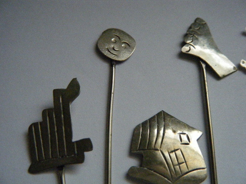 Vintage Cocktail Picks Sterling Silver Mexico Themed Set of Etsy