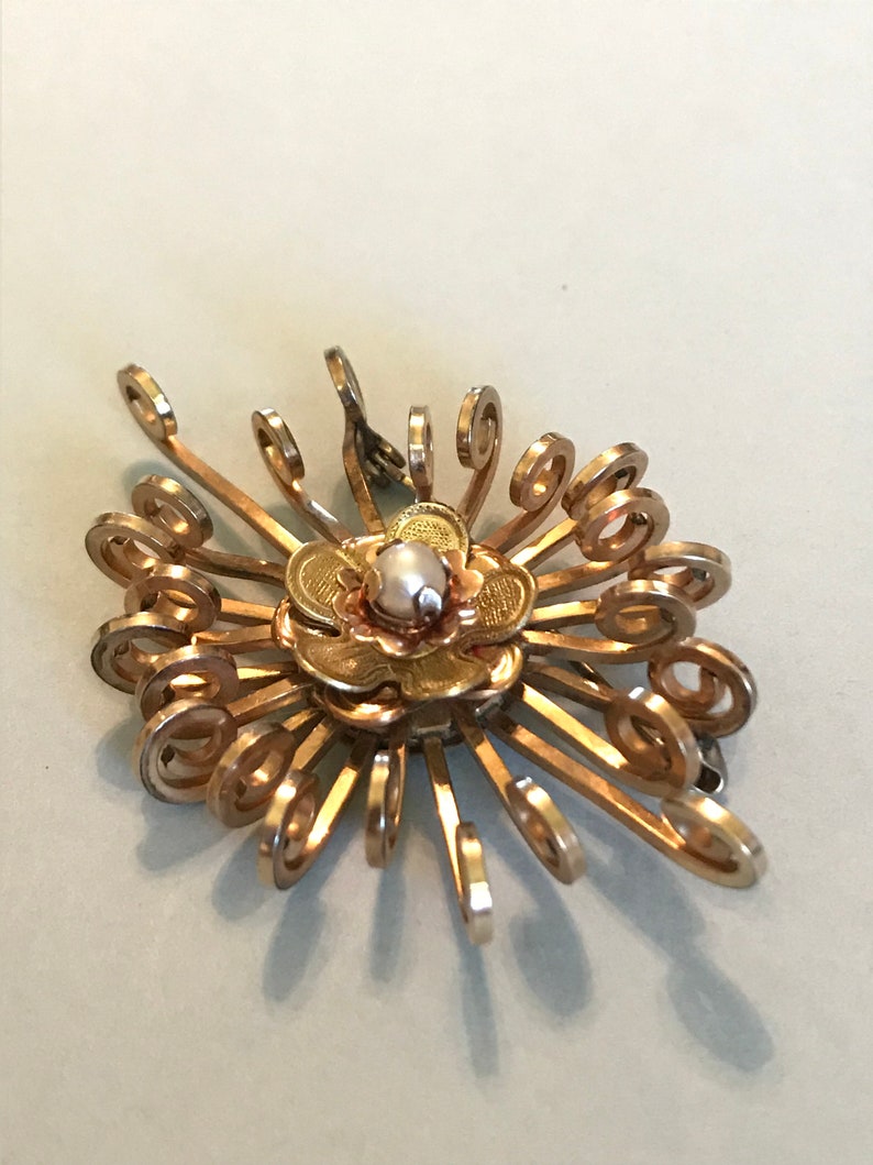Louis Stern 10K Gold Filled Pearl Flower Brooch - Etsy
