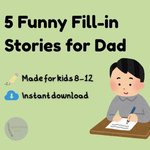 Histórias engraçadas para o Dia dos Pais | Atividades no estilo Mad Libs para crianças | Presente de criança para o pai | PDF de 5 páginas
