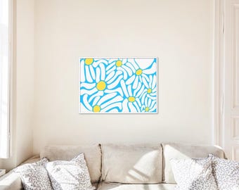 Blue Daisy Floral Print – Modern Art, Heather Halpin (Digital Download)
