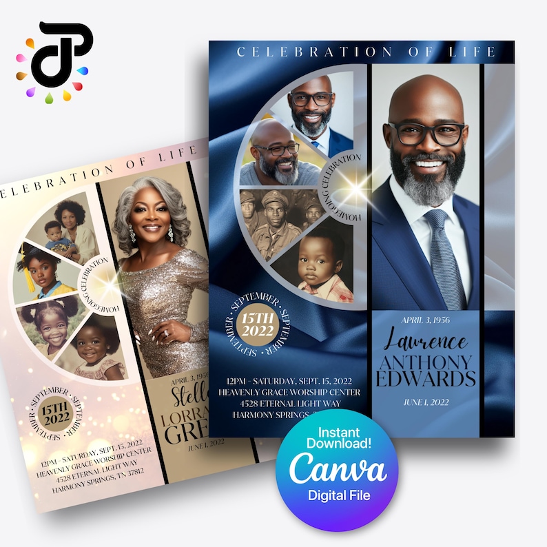 Celebration of Life Obituary Template Memorial, Event Poster/cover