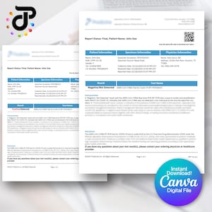 Positive und Negative COVID-19-Testergebnisse Canva Template | Printable & Bearbeitbar für Arbeit, Schule oder jede Gelegenheit! Digital Professionell