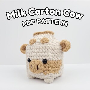 Milchpackung Kuh Häkelanleitung - Süße Kuh Amigurumi PDF Anleitung