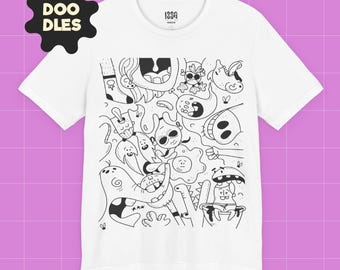Camiseta Artistic Doodle: Camiseta unisex con gráficos, estilo cotidiano