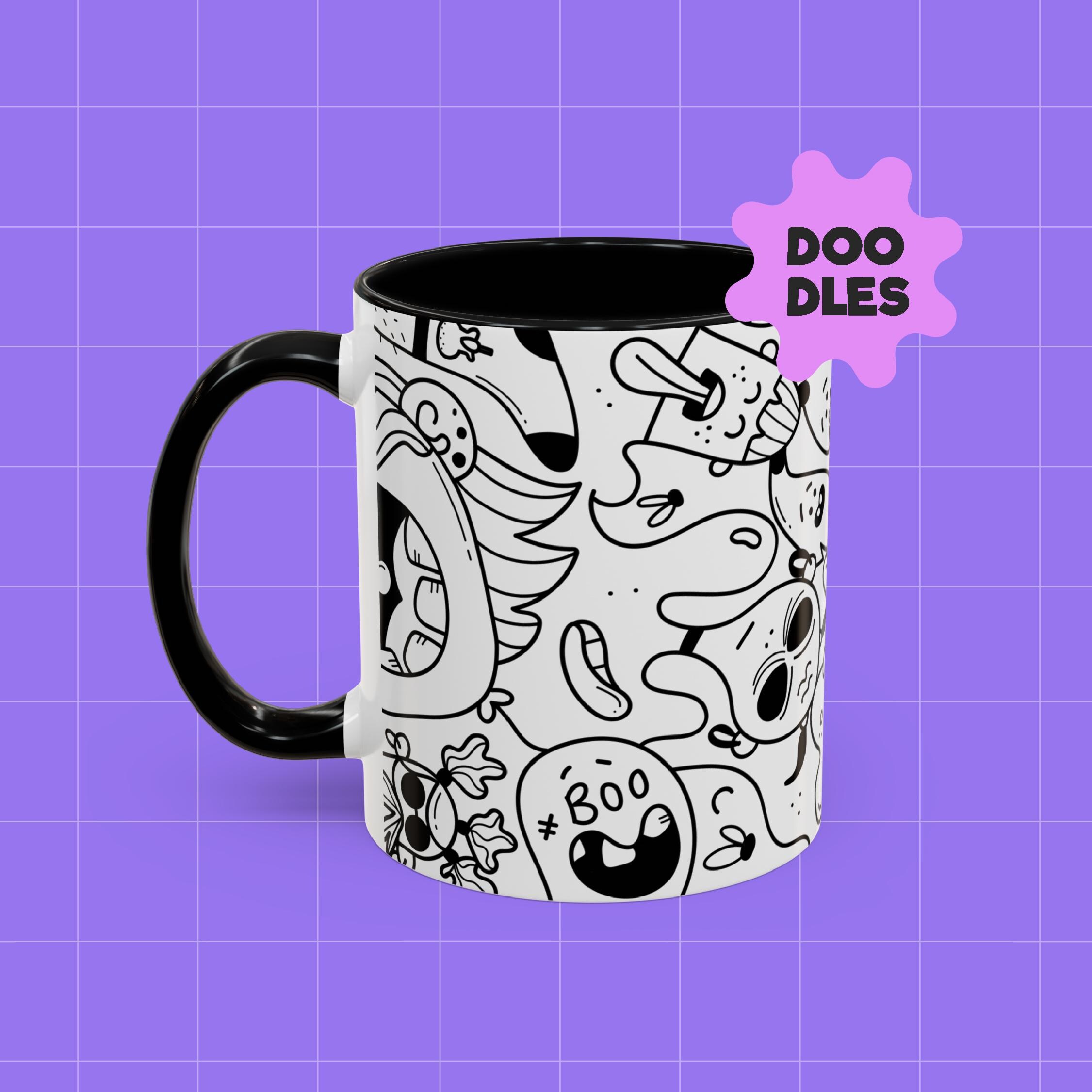 Doodle Coffee Mug: Unique Design Drinkware - Etsy