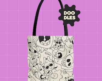 Doodle Tote Bag: Graphic Art Design, Creative Purse