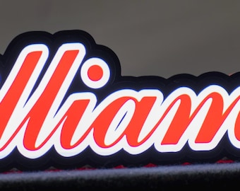 ウィリアムズ文字と翼のあるWのピンボールピンサイン