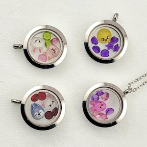 SKZOO charm clear locket necklace, Stray Kids jewelry