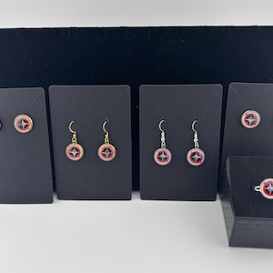 Anillo y pendientes SKZ Compass o Logo, gancho y poste, joyería de Stray Kids