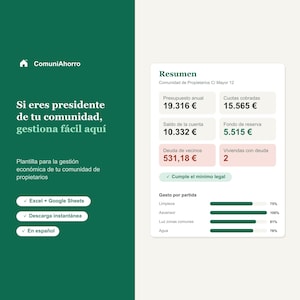 Si eres presidente de tu comunidad, gestiona fácil aquí | Plantilla Excel y Google Sheets para comunidad de propietarios
