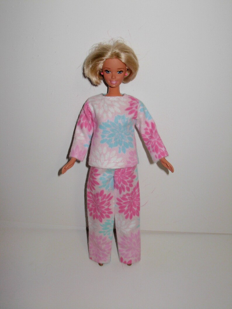 DOLL CLOTHES BARBIE PAJAMAS SET SHORT SMALL BUTTERFLY PRINT