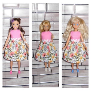 Handmade 10.5 teen sister fashion doll fit Skipper clothes - Hot Pink and  Black Animal Print Dress