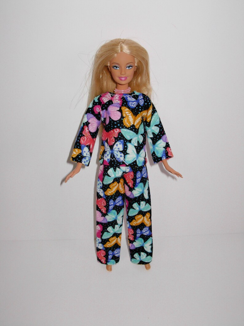Handmade barbie clothes. Cute pajamas set for barbie doll | Etsy