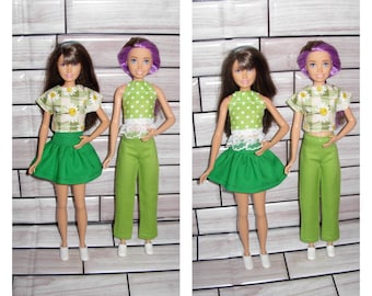 Handmade 4 piece mix and match outfits for 10.5" teen sister fashion doll skipper or similar size dolls