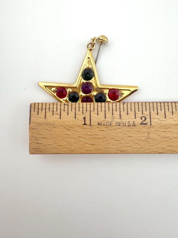 Vintage Celestial Star Gem Statement Earrings (RA… - image 4
