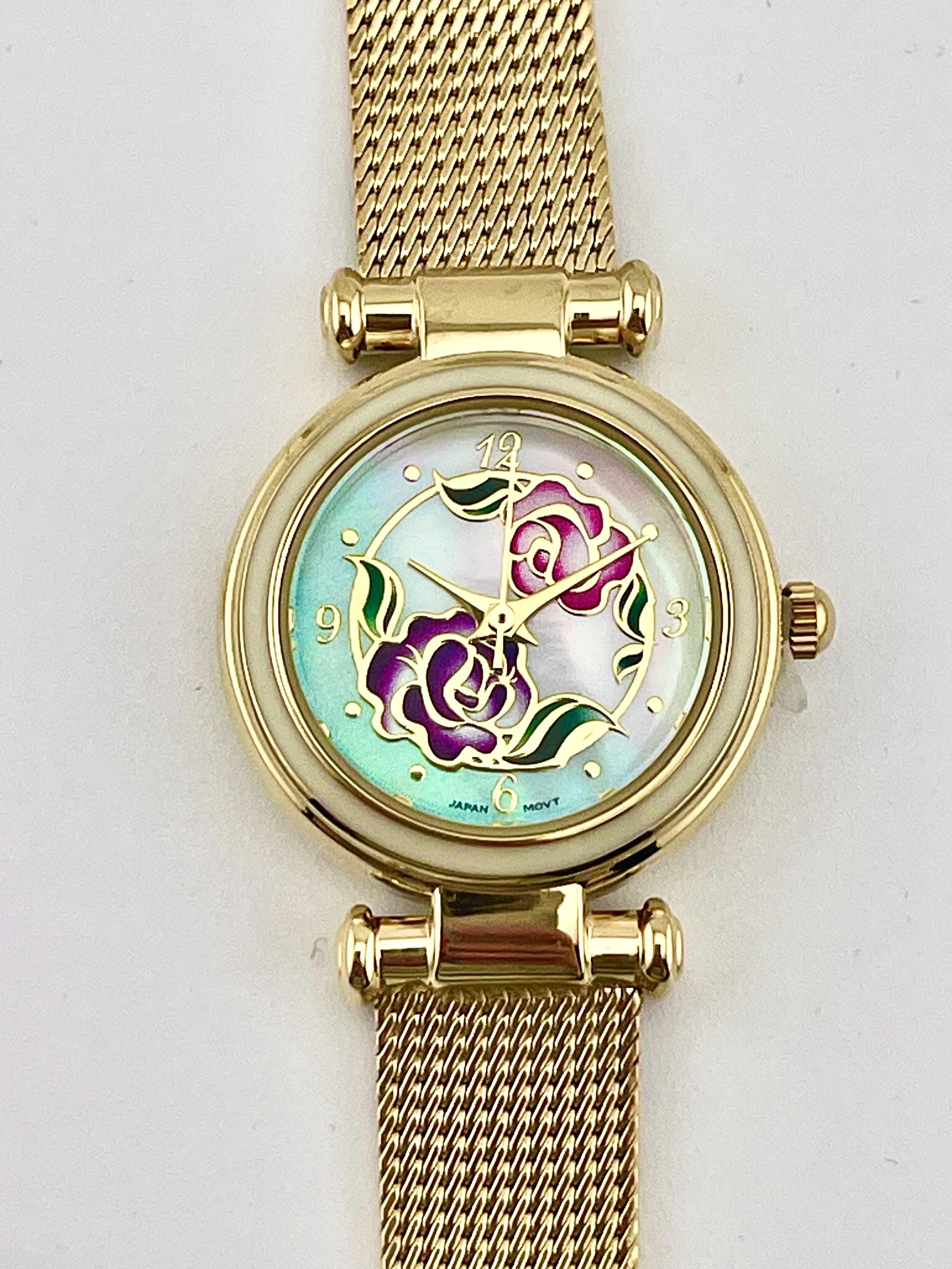 Vintage Flowers on Valentines by Avon Gold Tone Watch with a Rose Bouquet Walmart Cupcake Flower Bouquet for Graduation Party main image 4