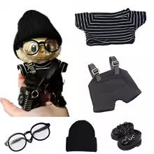 Handmade 17cm Mini Outfit Set for Bubu – Striped Shirt, Hat, Glasses & Shoes