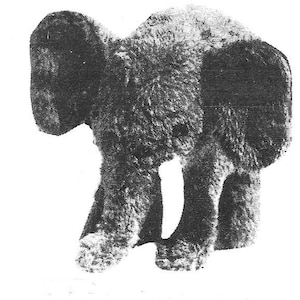 PDF Elephant Sewing Pattern Vintage Stuffed Animal - Download & Print at home on your printer.