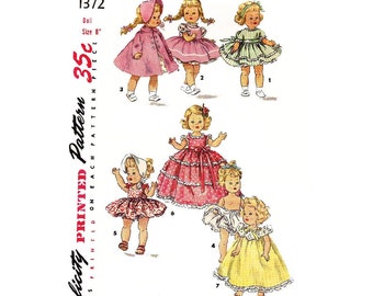 PDF 8" Ginny, Ginger, Muffie Pattern To Sew Dolls Clothes Other Same Size Dolls - Download & Print at Home 1372