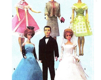 PDF  11.5" Barbie, Ken Wedding and Formal Doll Clothes 7428  -Download & Print at Home