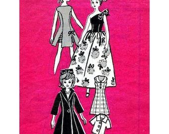 PDF 11.5" Doll clothes for Teen Fashion Dolls such as Barbie Vintage Mail Order Pattern 4515