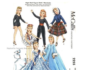 PDF 15" Fashion High Heel Doll, Underwear, Tutu, Ball Gown, Leotard, Coat, Pants, Jacket -Download & Print at Home #2255
