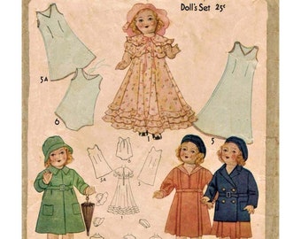 PDF 18 inch Composition Doll, Shirley, Little Lady, Others. Pattern 6747 Vintage 1930s