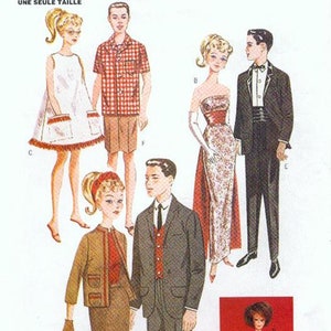 PDF 11.5&quot; Vintage, Fits Barbie & Fits 12&quot; Ken Dolls, Clothes Pattern 6668 - Print at Home on  8.5&quot; X 14&quot; Paper (Legal Size)