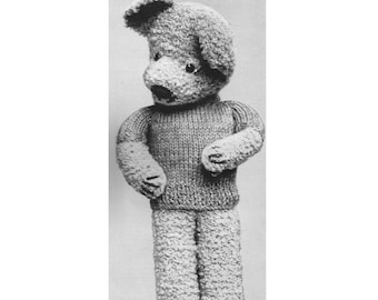 PDF Strickanleitung Teddy Bär Kuscheltier Spielzeug Vintage