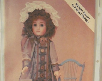 Dress Pattern 18" Porcelain Head Doll Includes Slip, Pantaloons, Hat & Purse