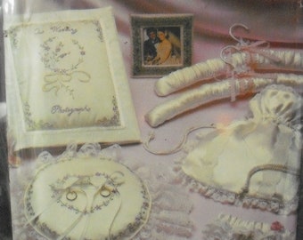 Pattern: Wedding Accessories, AlbumCover, Ring Pillow, Garter, Picture Frame, Padded Hangers, Bride Purse, NO EMBROIDERY TRANSFERS