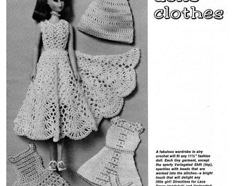 PDF Vêtements vintage Barbie au crochet et en tricot de 11,5 pouces - Téléchargement et impression à la maison